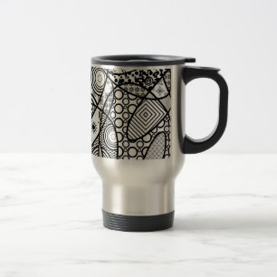 Zwart & Wit Patroon Patchwork 01 Reisbeker