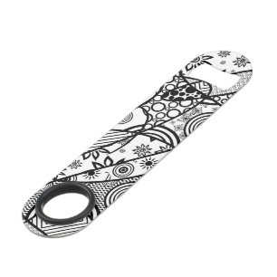 Zwart & Wit Patroon Patchwork 01 Speed Flessenopener