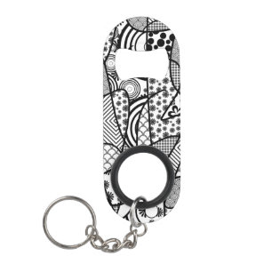 Zwart & Wit Patroon Patchwork 02 Mini Flessenopener