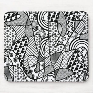 Zwart & Wit Patroon Patchwork 02 Muismat