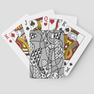 Zwart & Wit Patroon Patchwork 02 Pokerkaarten