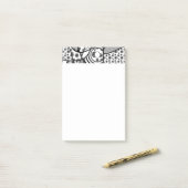 Zwart & Wit Patroon Patchwork 02 Post-it® Notes (Op bureau)