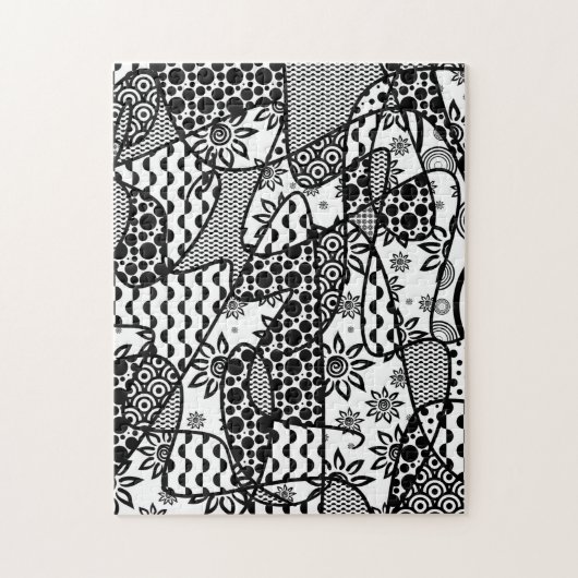 Zwart & Wit Patroon Patchwork 03 Legpuzzel (Verticaal)