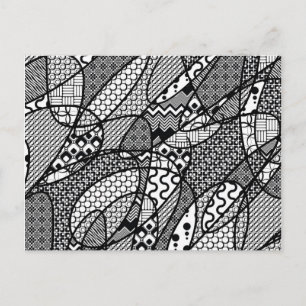 Zwart & Wit Patroon Patchwork 05 Briefkaart