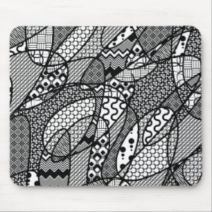 Zwart & Wit Patroon Patchwork 05 Muismat