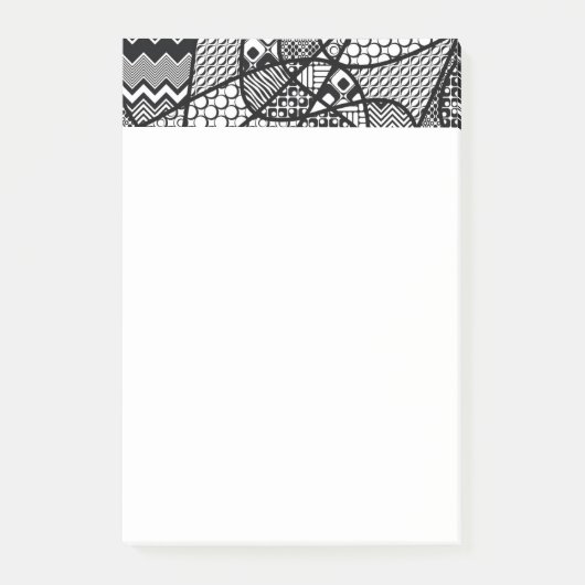 Zwart & Wit Patroon Patchwork 05 Post-it® Notes (Voorkant)