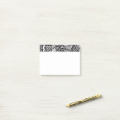 Zwart & Wit Patroon Patchwork 05 Post-it® Notes (Op bureau)