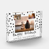 Zwart-wit patroon Prettige feestdagen Aangepast 3 Fotoblokken (Links)