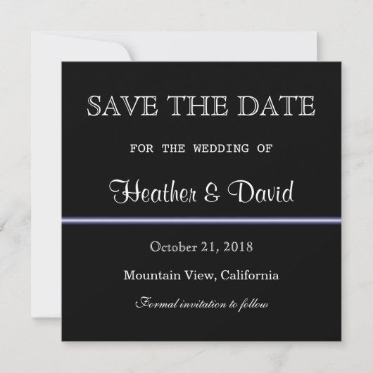 Zwart Wit Patroon Save Datum Huwelijksuitnodiging Save The Date (Voorkant)