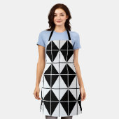 Zwart-wit patroon schort (Gedragen)