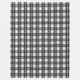 Zwart-wit patroon Tartan geometrie geruit Fleece Deken
