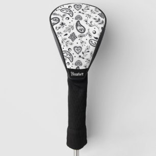 Zwart-wit patroonpatroon golfheadcover