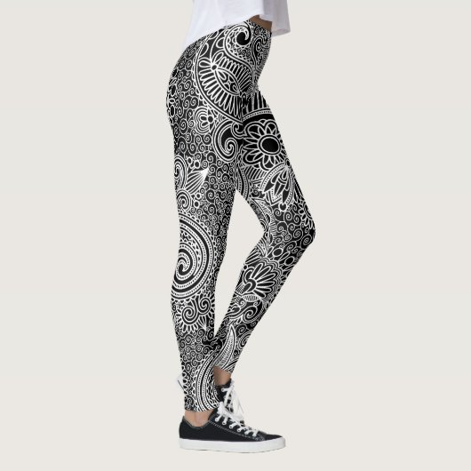 Zwart-wit patroonpatroon leggings (Rechts)