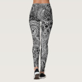 Zwart-wit patroonpatroon leggings (Achterkant)