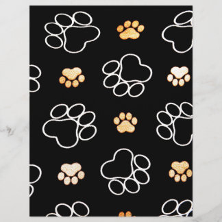 Zwart wit paw print patroon