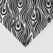 Zwart-wit Peacock-ventilator Tissuepapier (Detail)