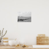 Zwart-wit Pensacola Beach Poster (Keuken)