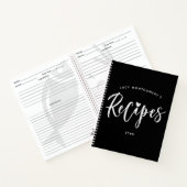 Zwart-wit penseelscript notitieboek (Binnen)