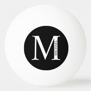 Zwart-wit, persoonlijk ingesteld monogram en naamp pingpongballen