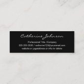 Zwart-wit, persoonlijk sociaal of professioneel mini visitekaartje (Achterkant)