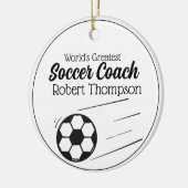 Zwart wit, persoonlijk Voetbal coach Ornament (Links)