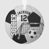Zwart-wit, persoonlijk Voetbal Ornament (achterkant)