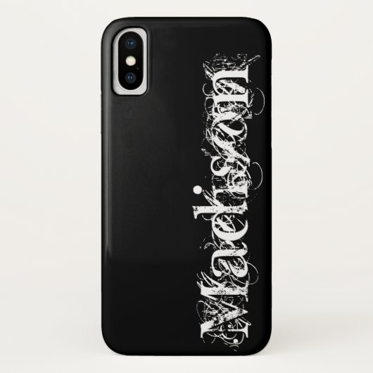 Zwart-wit Persoonlijke naam Halloween Case-Mate iPhone Case (Achterkant)