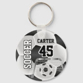 Zwart-wit Persoonlijke ⚽ 💖 Sleutelhanger (Voorkant)