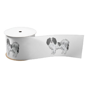 Zwart-wit Phalène Cartoon Hondenillustraties Lint