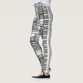 Zwart-wit Piano Patroon Leggings (Links)