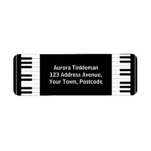 Zwart-wit Piano toetsen Etiket