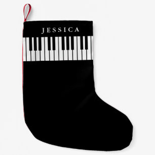 Zwart & wit piano toetsenbord kleine kerstsok