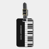 Zwart-wit Piano tuts aangepaste naam Bagagelabel (Voorkant verticaal)
