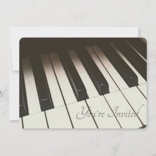 Zwart-wit-pianotoetsen foto bruiloft kaart
