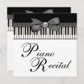 Zwart-wit pianotoetsen Overweging Uitnodiging (Voorkant / Achterkant)