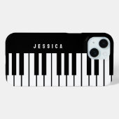 Zwart-wit pianotoetsenbord Monogram Case-Mate iPhone Case (Achterkant (horizontaal))