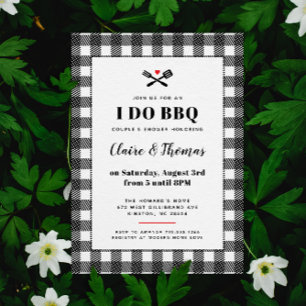Zwart-wit picknick geruit kleed I Do BBQ Kaart