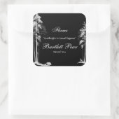 Zwart-wit Pine Tree Forest Candle Label (Tas)