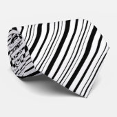 Zwart & Wit PinStripes Patroon Stropdas (Opgerold)