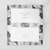 Zwart & Wit Pioenrozen Waterverf Bloemenbruiloft (Buitenkant ongevouwen)