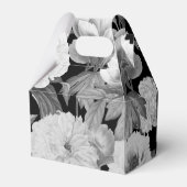 Zwart & Wit Pioenrozen Waterverf Bloemenbruiloft Bedankdoosjes (Achterkant)