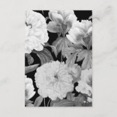 Zwart & Wit Pioenrozen Waterverf Bloemenbruiloft Informatiekaartje (Achterkant)