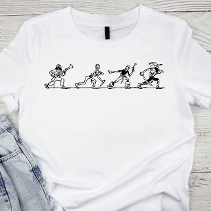  zwart-wit piratengroep Illustratie T-shirt