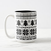 Zwart-wit Pixel gebreide trui Winter Mok (Links)