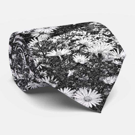 zwart-wit pixelkunst stropdas (Opgerold)
