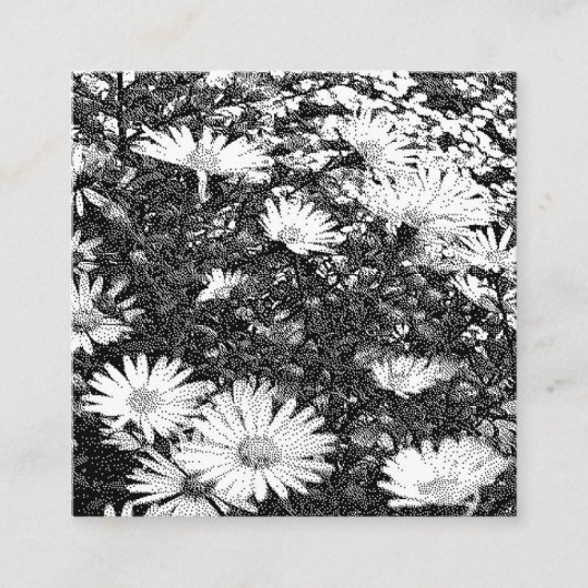 zwart-wit pixelkunst  vierkante visitekaartje (Voorkant)