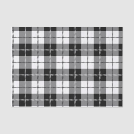 Zwart-wit Plaid Check Plaid Tissue Paper Tissuepapier (Voorkant)