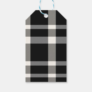 Zwart-wit Plaid Gift Labels Cadeaulabel