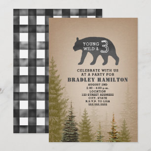 Zwart + Wit Plaid Jong Wild & 3 Beer Verjaardag Kaart