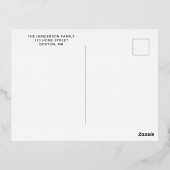 Zwart-wit Plaid Script Christmas Gold Folie Feestdagen Briefkaart (Achterkant)